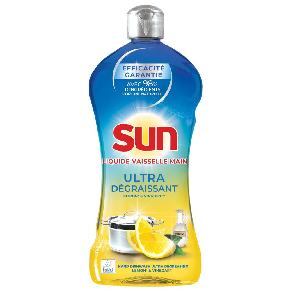 Liquide vaisselle mains Sun Ultra Dégraissant vinaigre et citron 500ml