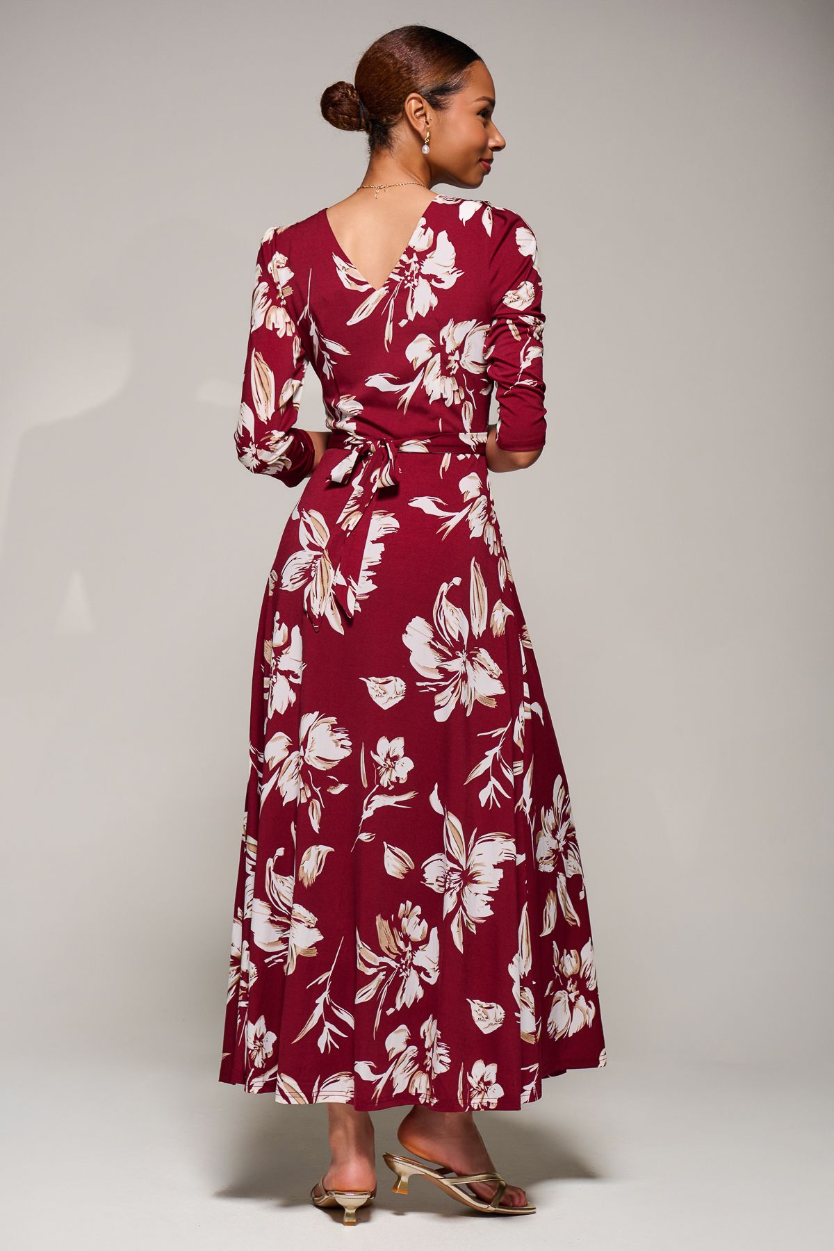 Jolie Moi Jersey Ruched Waist Fit & Flare Maxi Dress