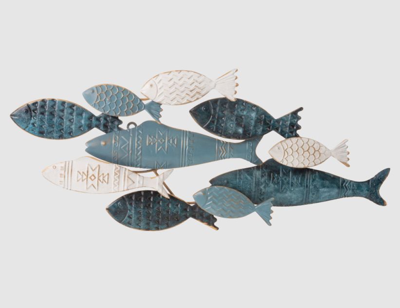 Metallbild Fische 29x74cm