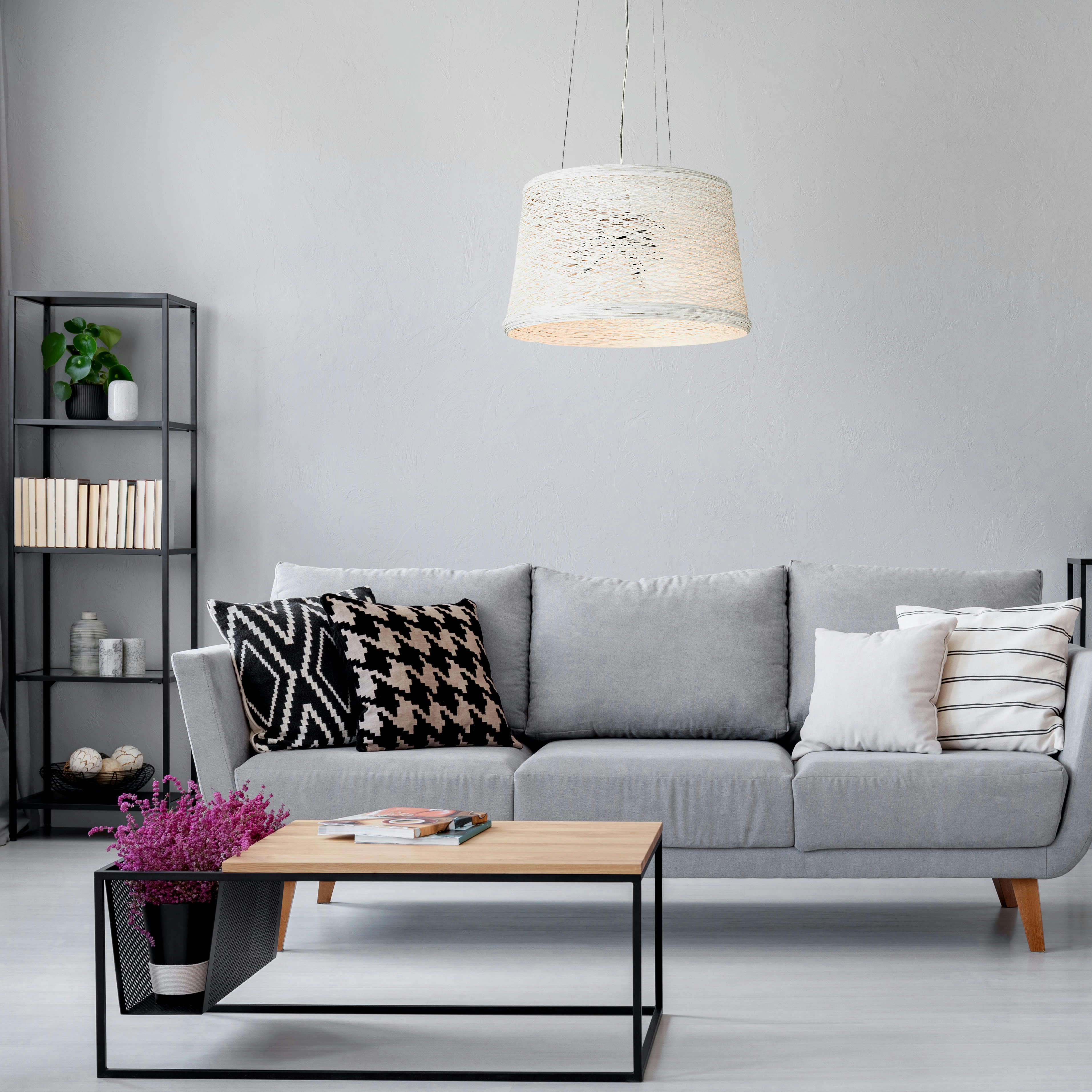 BASKET - Suspension en métal blanc