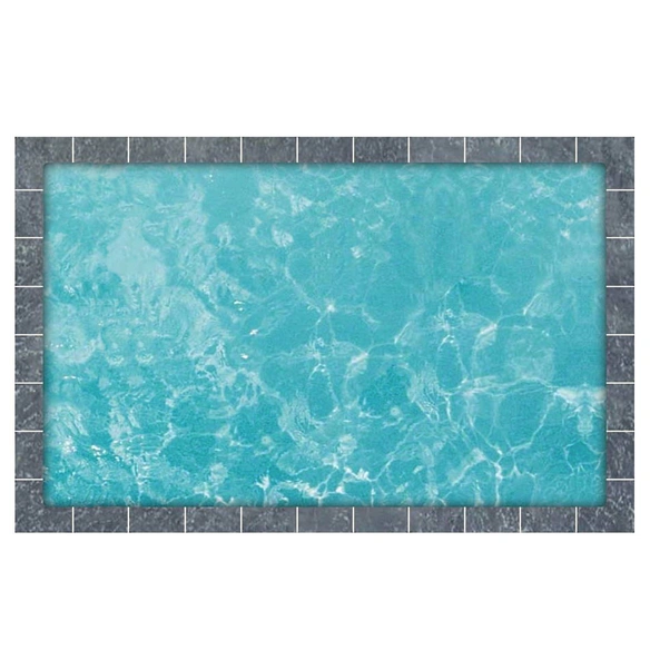 Beckenrandsteine »Pandora Blue«, LxBxH: 61 x 61 x 3 cm, Kalkstein, grau/blau, 1 Eckstück, gefast