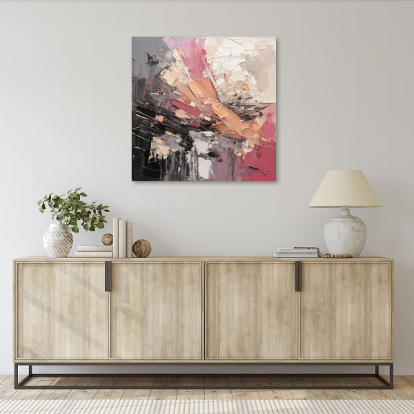 Feeby Obraz do sypialni, Abstrakcja Impresja Różowy 30x30