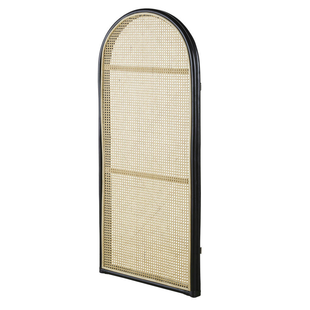 Hackney Business - Tête de lit professionnelle 60x140 modulable cannage en rotin noir et beige