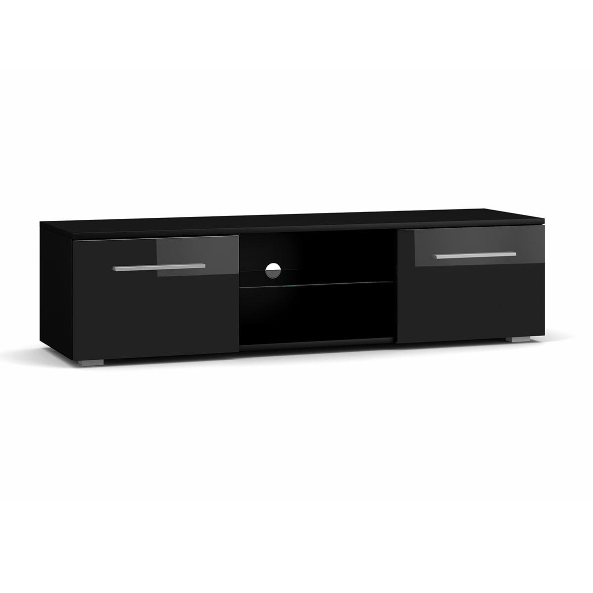 - Meuble tv 2 portes 140 cm noir