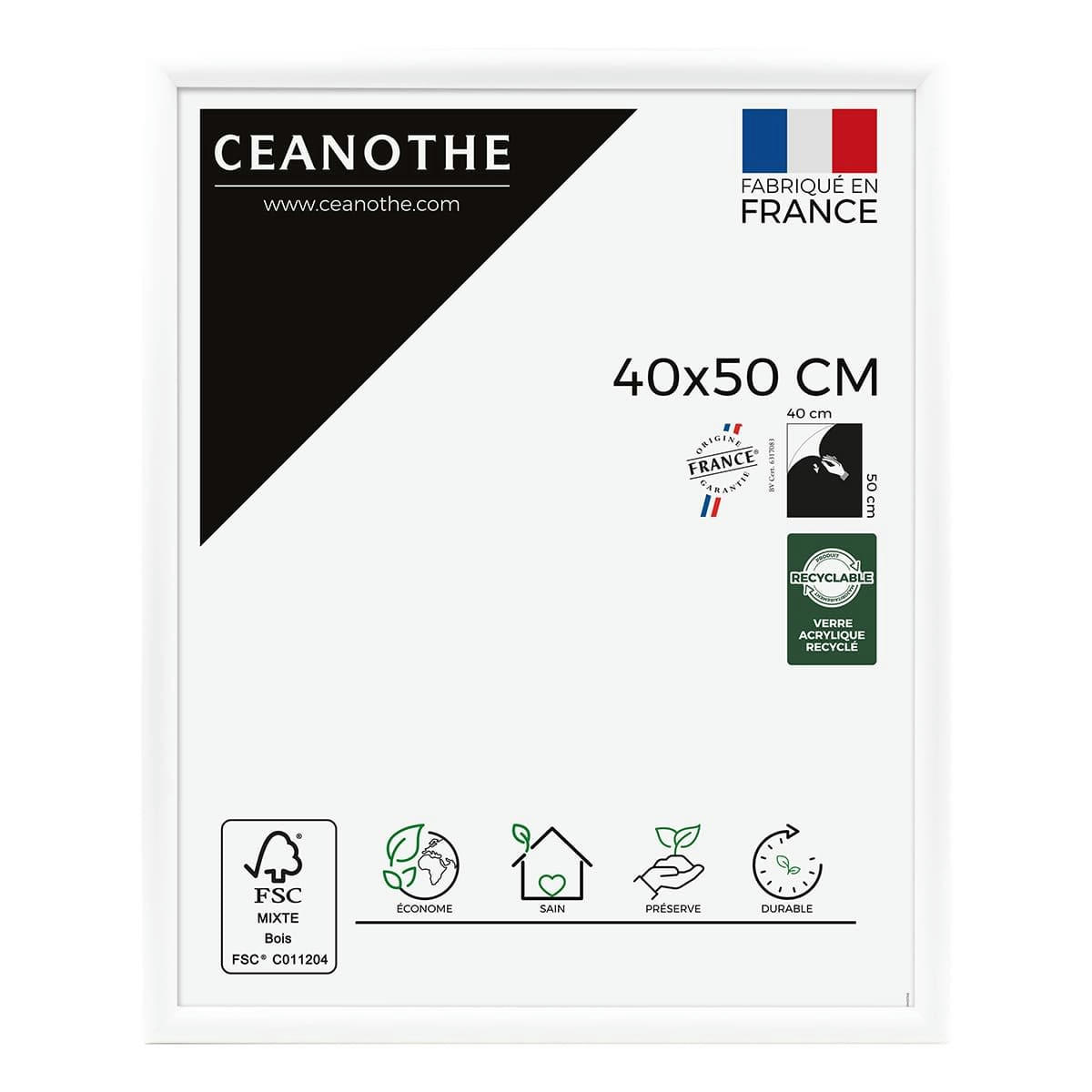 ESSENTIEL - Cadre photo exposition blanc 40x50 cm résine recyclée