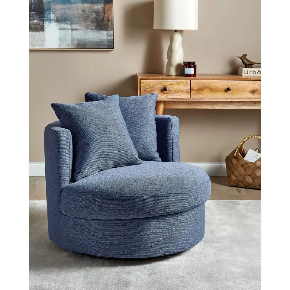 DALBY - Fauteuil - Blauw - Stof