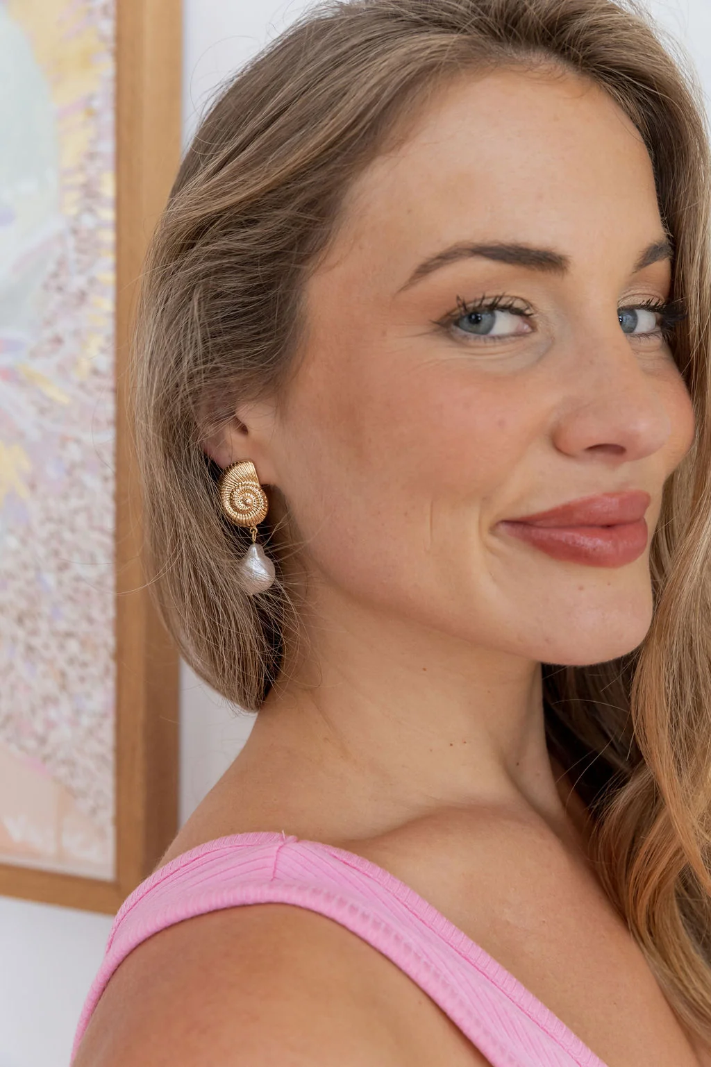 Shell Pearl Drop Earrings