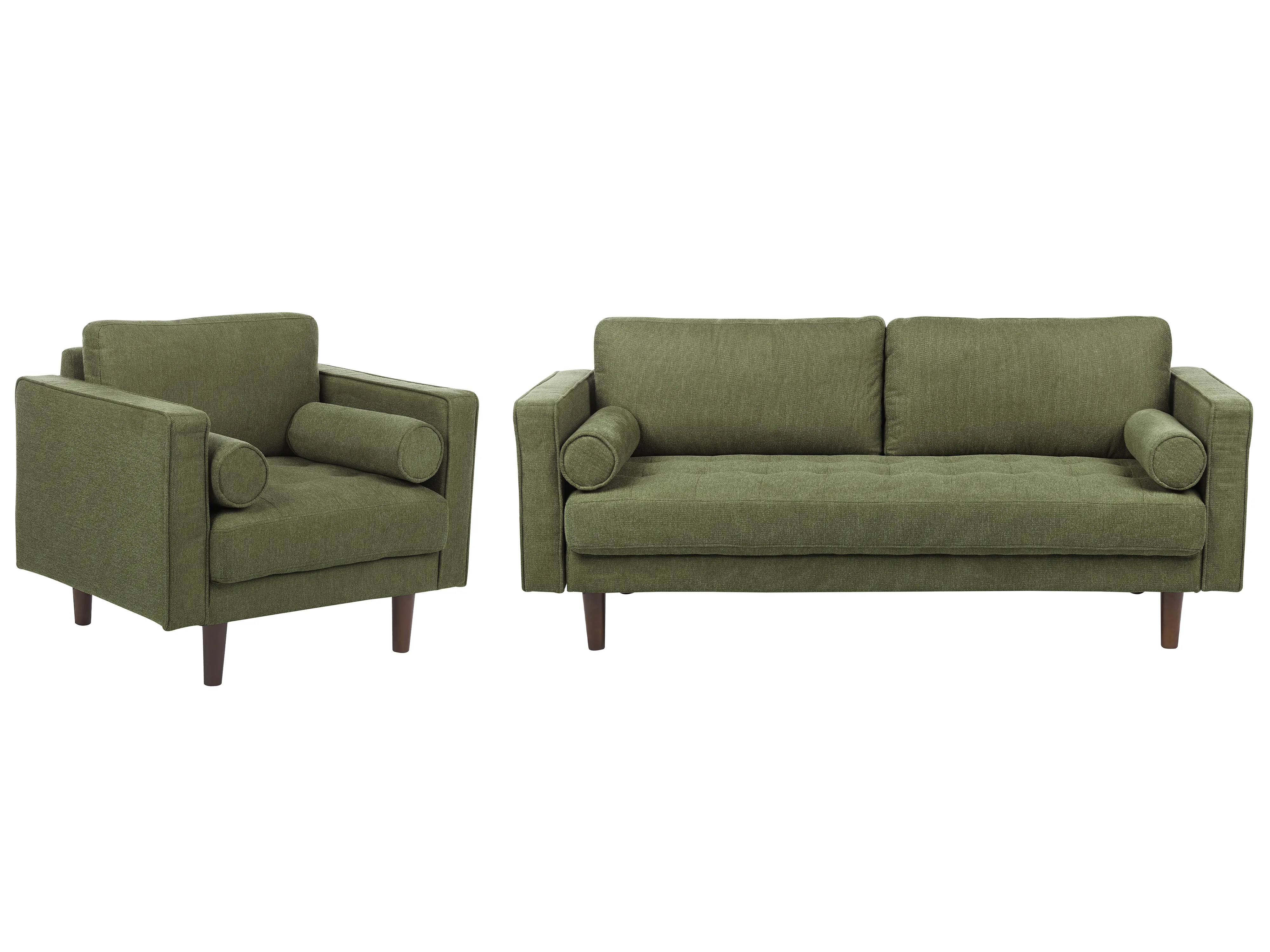 Living Room Set 3 Seater NURMO Fabric Dark Green