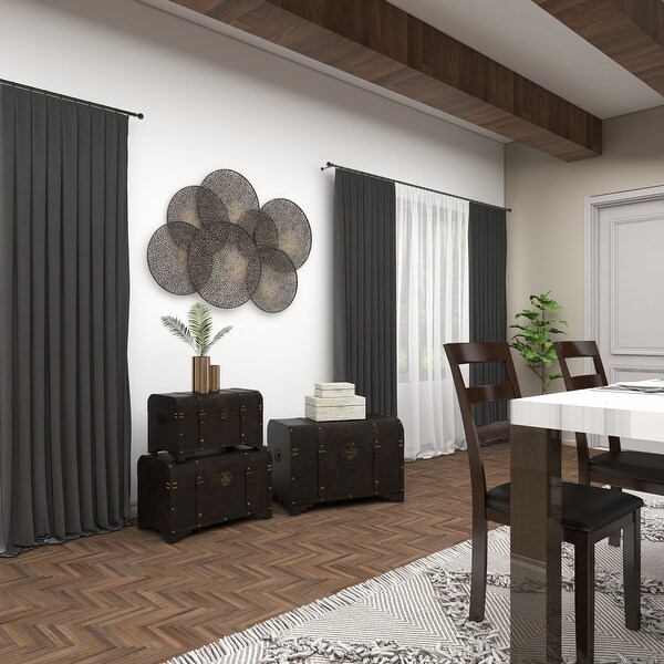 Black Metal Industrial Wall Decor Abstract 34 x 48 x 3