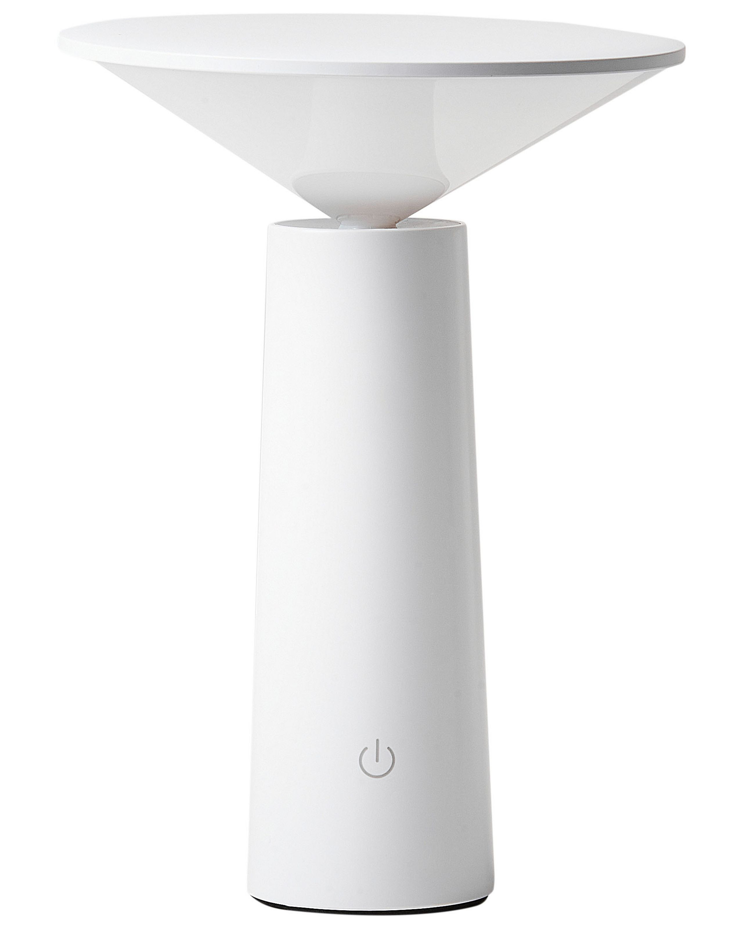 Minimalistyczna lampa stołowa metalowa biała