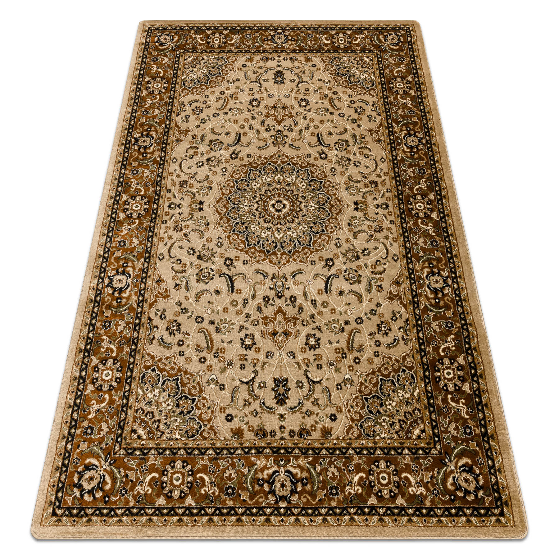 Dywan ROYAL E0177 Ramka, rozeta - beż / brązowy 150x230 cm