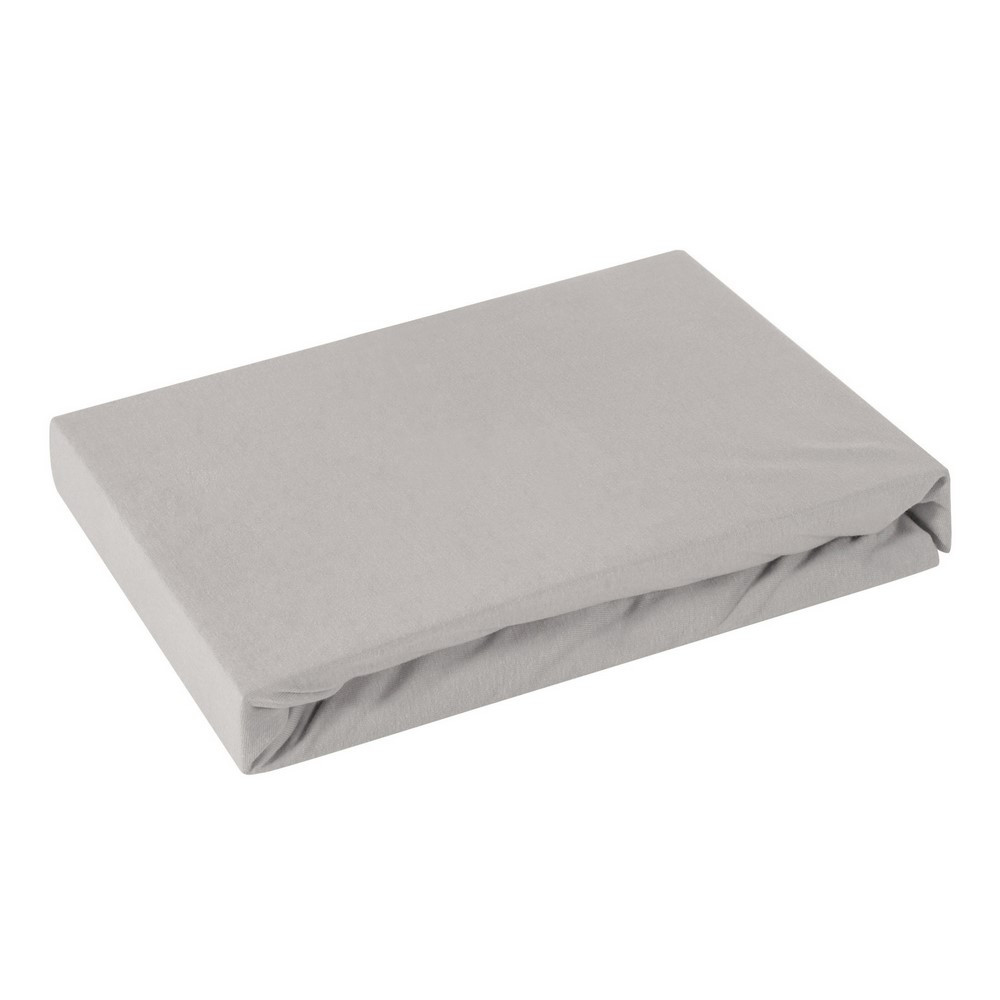 Prześcieradło jersey z gumką 160x200 srebrne 125 g/m2
