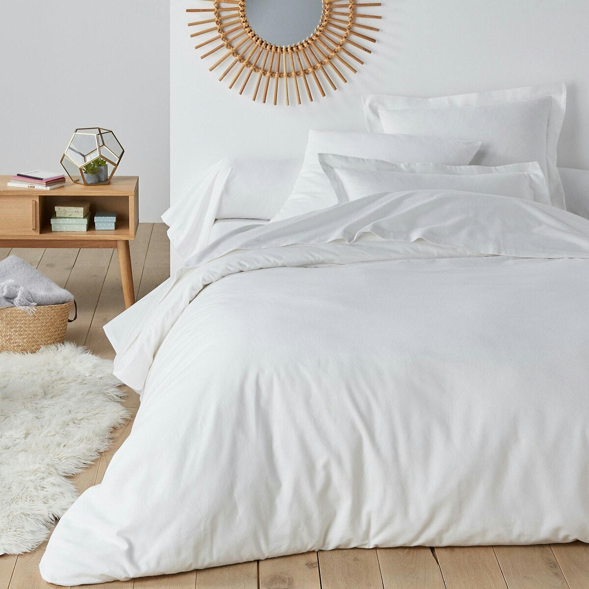 Taie oreiller unie en flanelle pur coton, Scenario