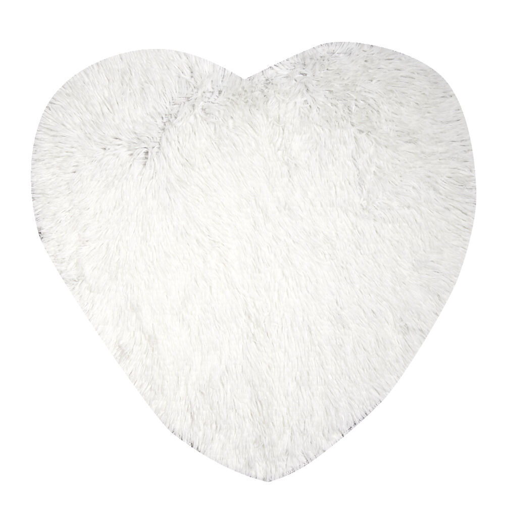 Tapis coeur effet fourrure rose ou beige 60x60cm