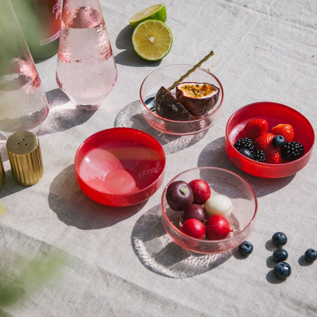 Brût Homeware, Schaaltjes Claude, roze   roze transparant, set van 4