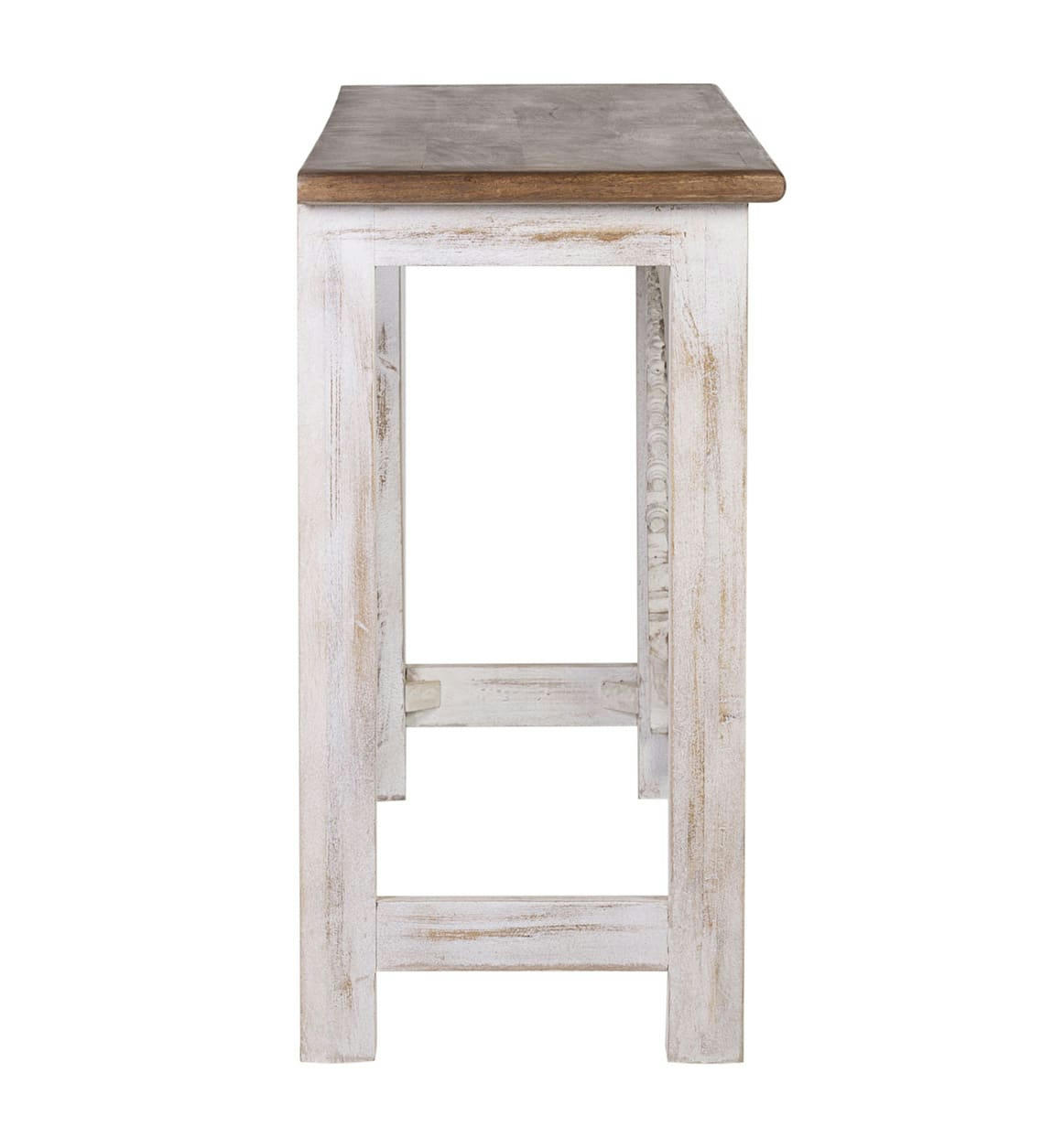 ALHAMBRA - Console blanchie en bois de manguier  L 150