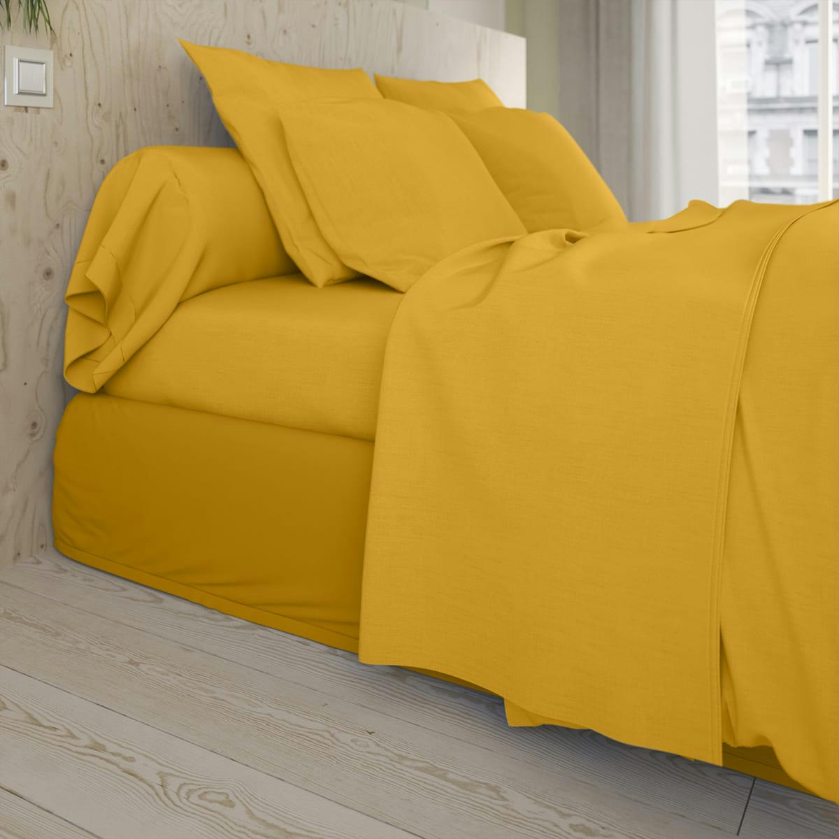STUDIO - Drap Housse   Coton Jaune 160x200 cm - DODO