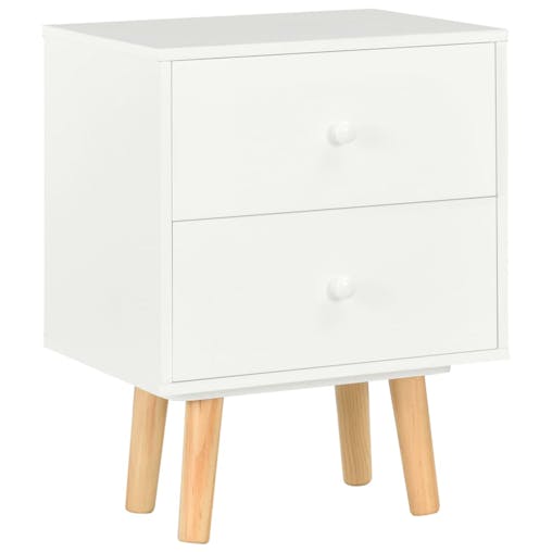 NNEVL Bedside Cabinets 2 pcs White 40x30x50 cm Solid Pinewood