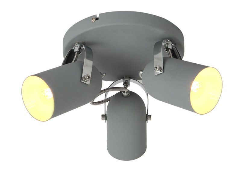 Lampa sufitowa szara GRAY 3xE14x40W wym: 17x32x32 cm Candellux