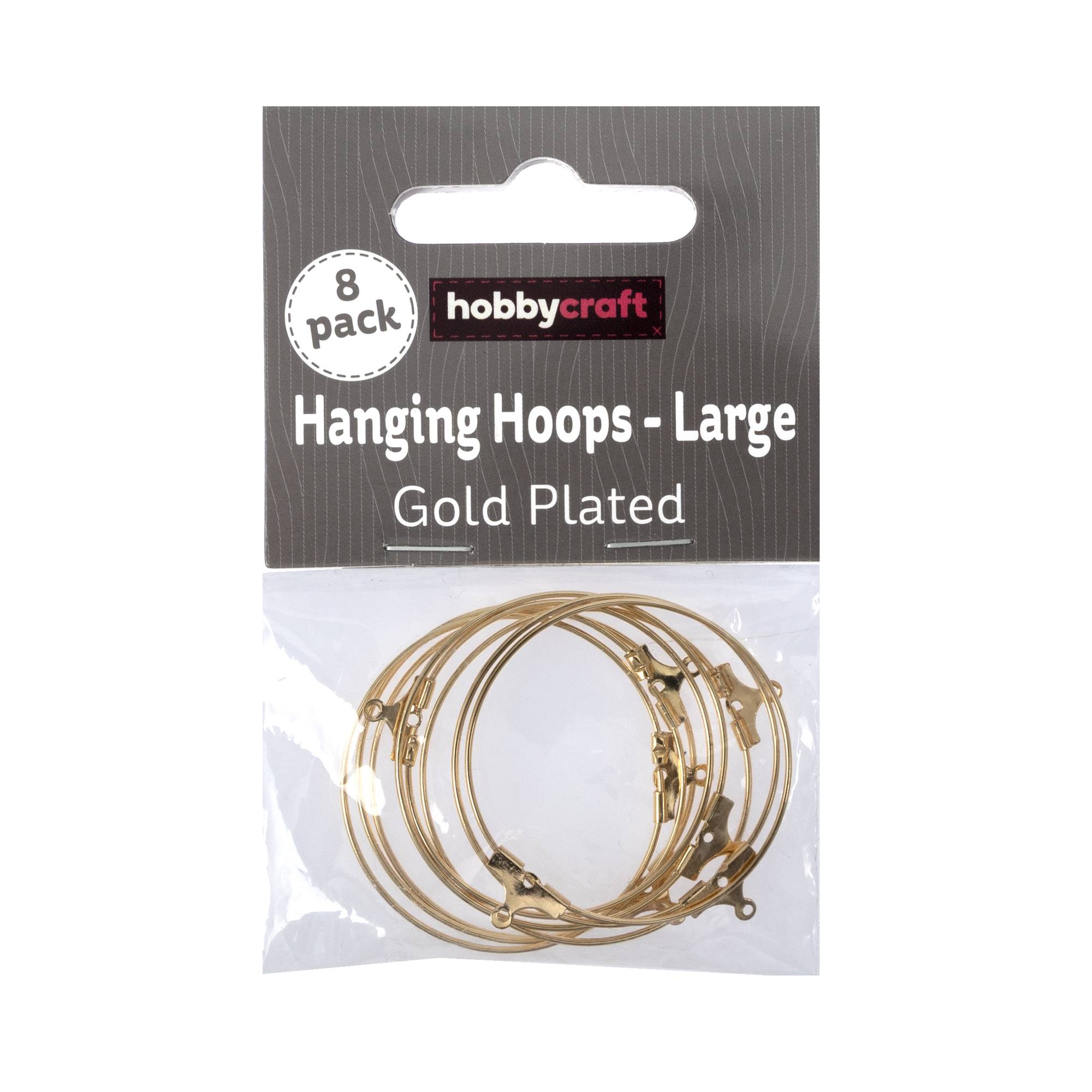 Gold Plated Hanging Hoops 35mm 8 Pack