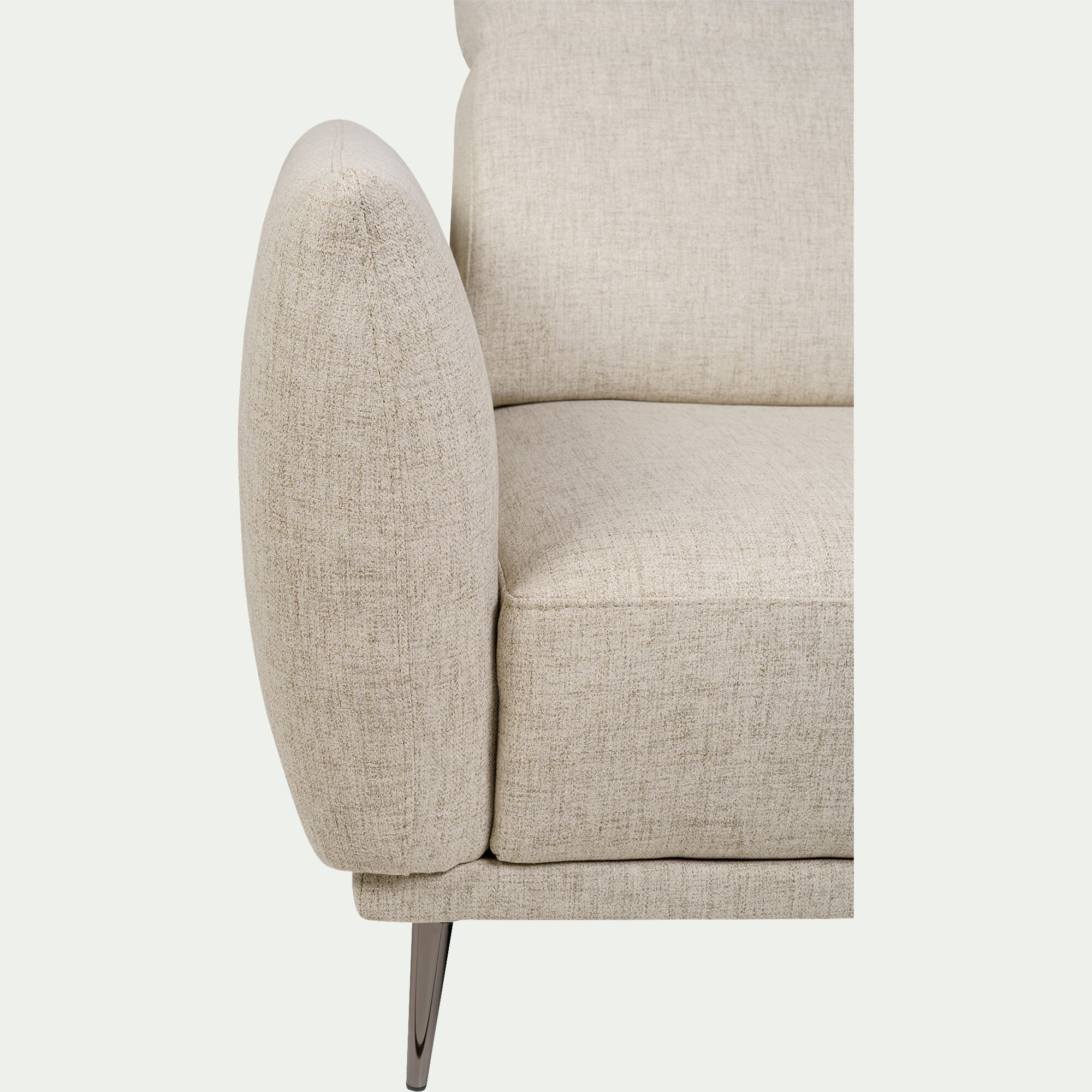 MARKO - Canapé 2 places fixe en tissu avec fonction avance-recul - beige roucas
