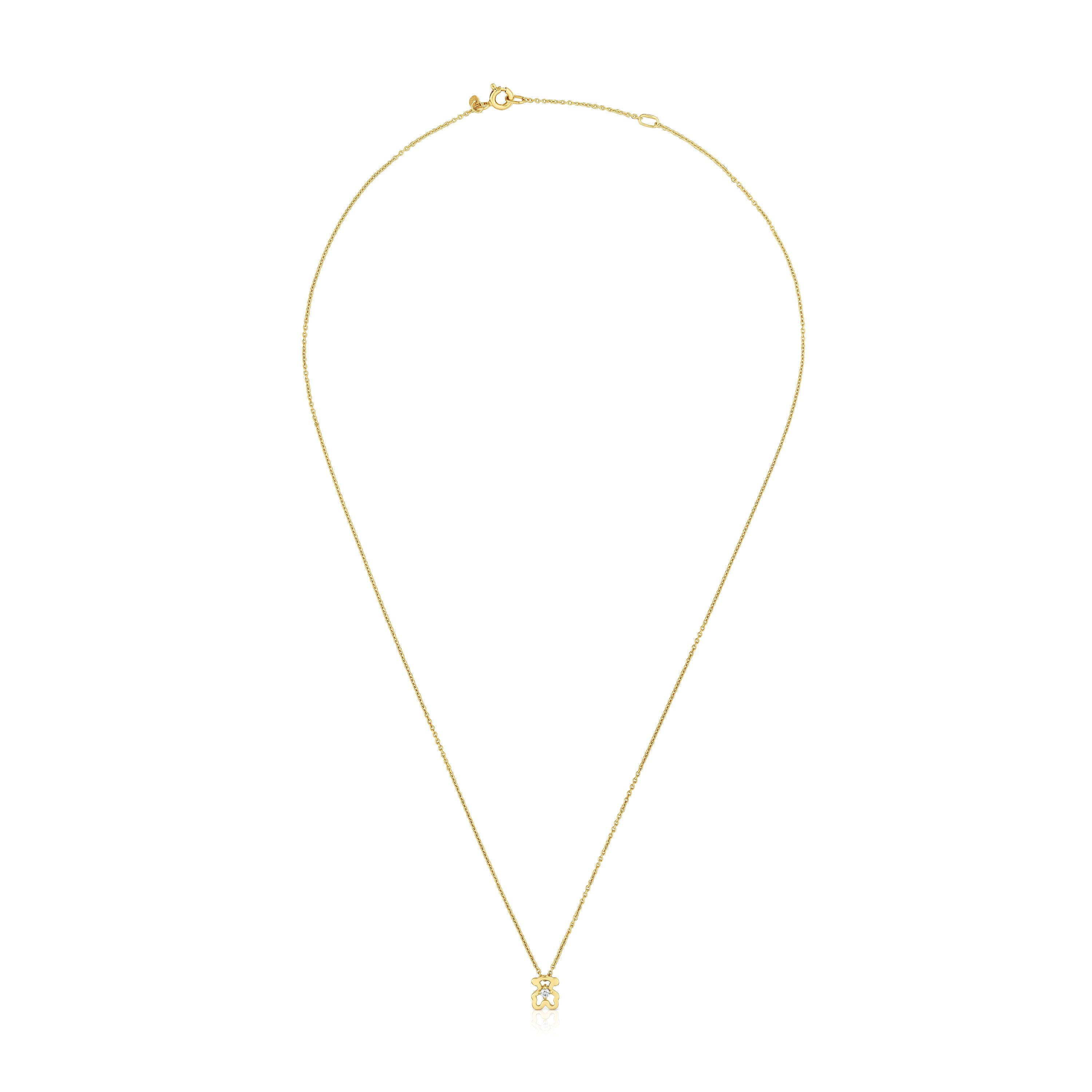 Collar oso de oro 9 kt y diamantes Kaos