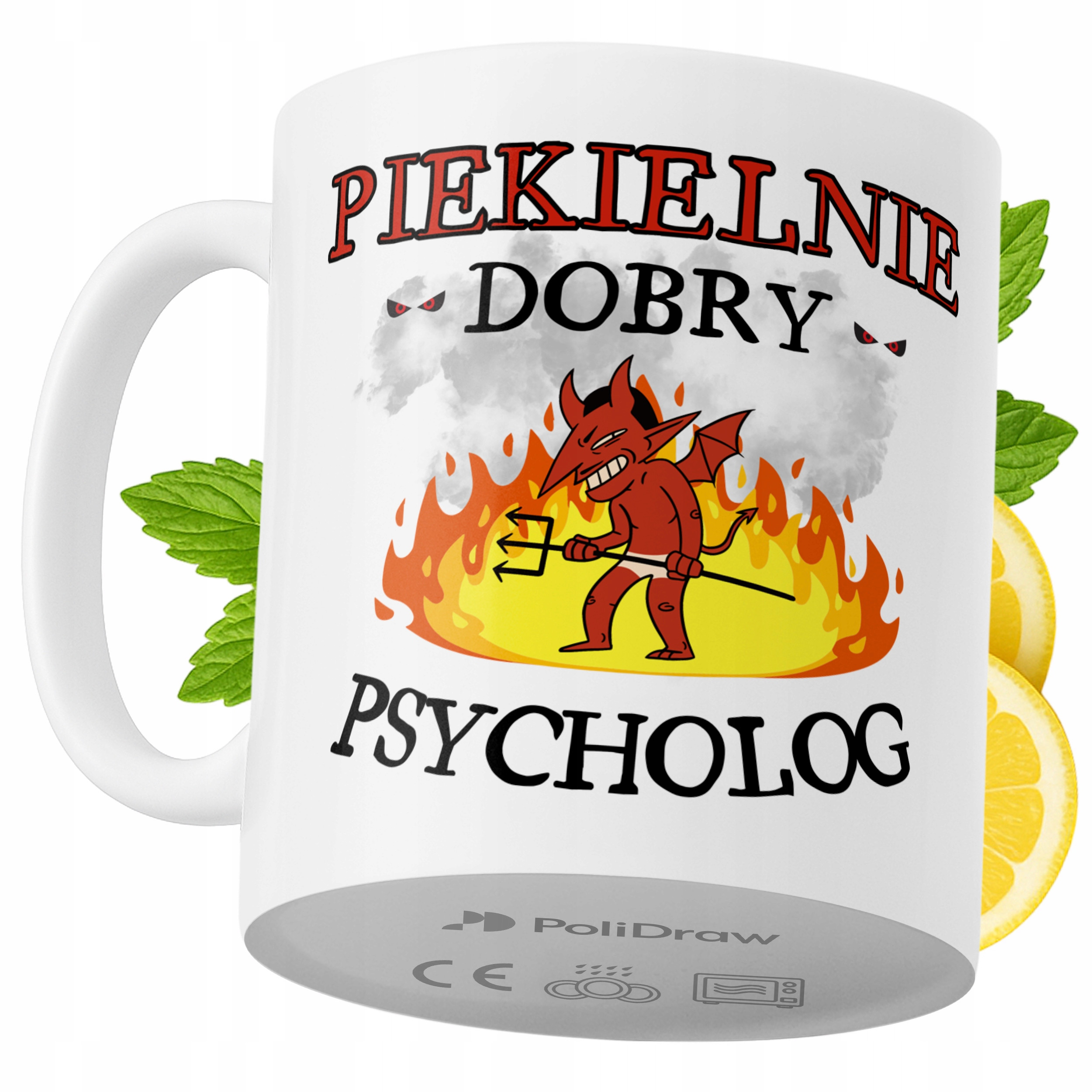 Kubek Dla Psychologa na Prezent z Nadrukiem ze Zdjęciem 330 ml PoliDraw