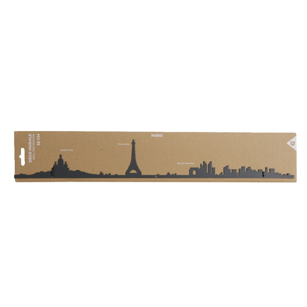 Décoration murale Paris métal noir 55cm