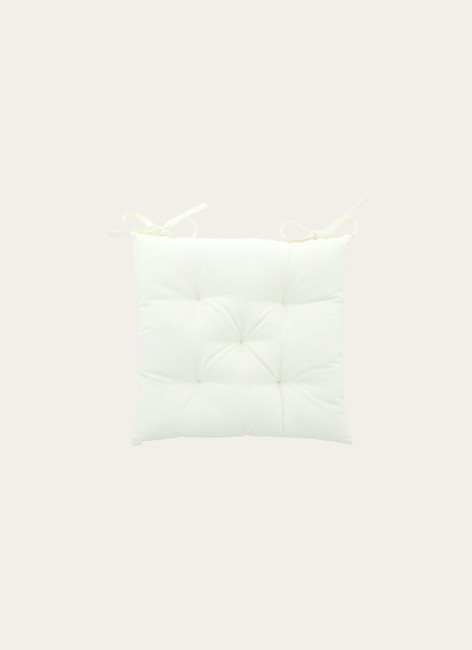 GALETTE DE CHAISE UNIE EN COTON ÉCRU