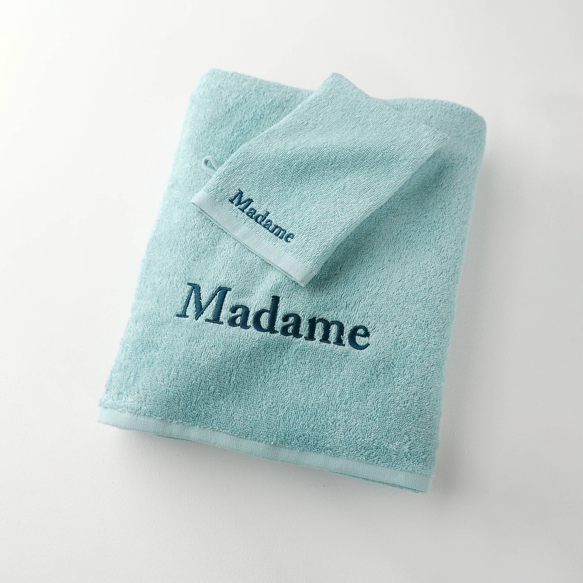 Collection serviettes de bain 420 g/m² brodées "MADAME"