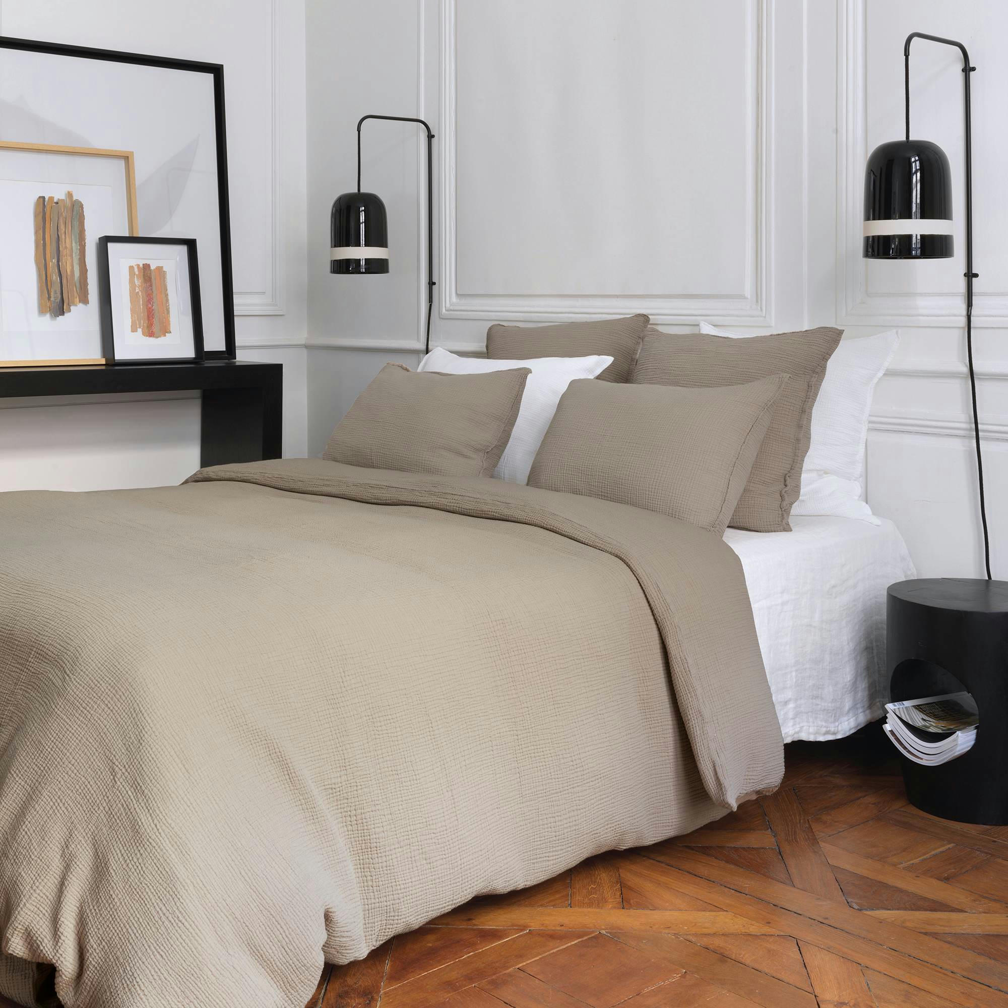 GAZE DE COTON - Taie d'oreiller gaze de coton grège 50X70 CM