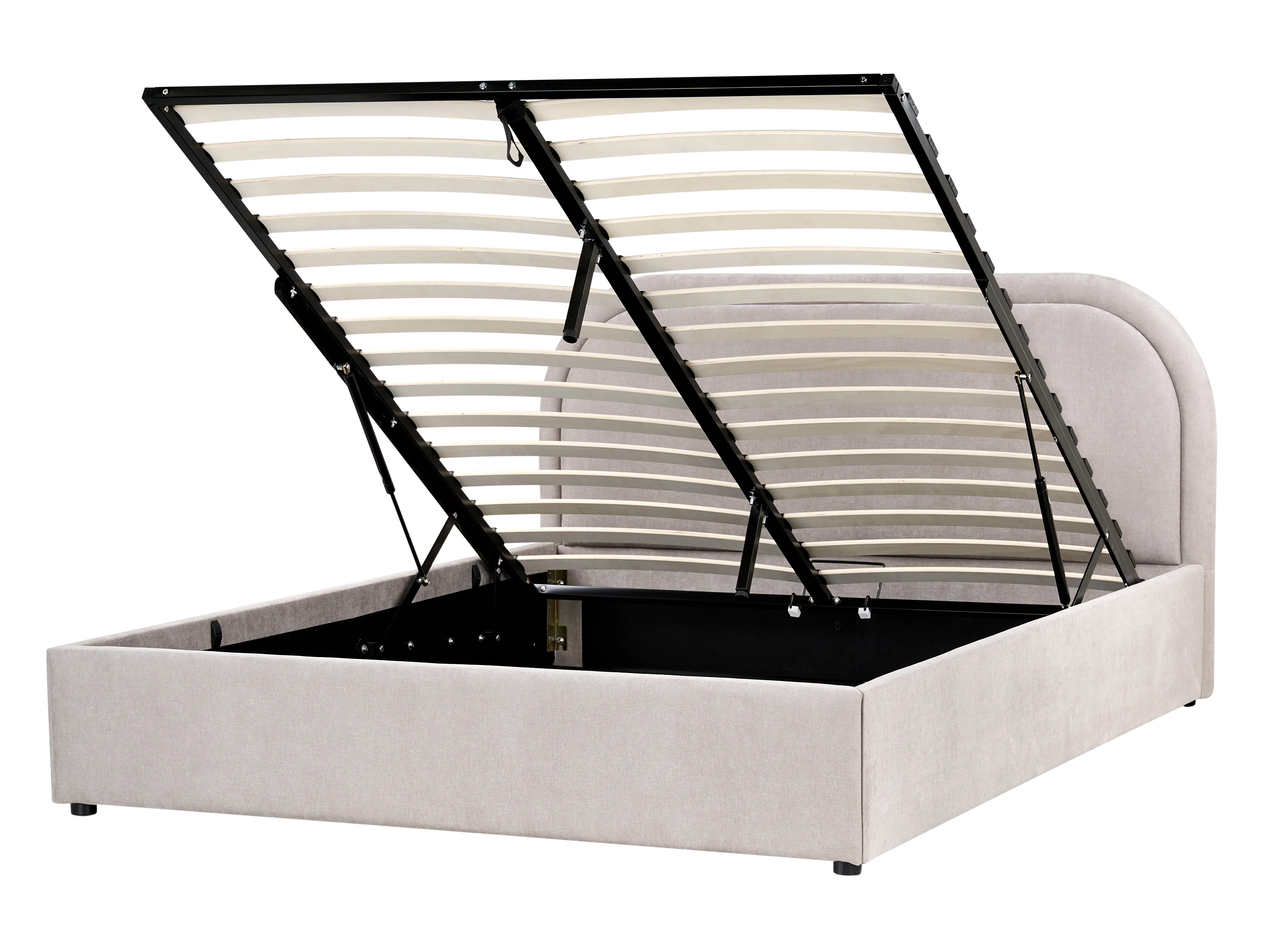 Ottoman Bed Chenille QUILLIEN 140 x 200 cm (EU Double) Taupe