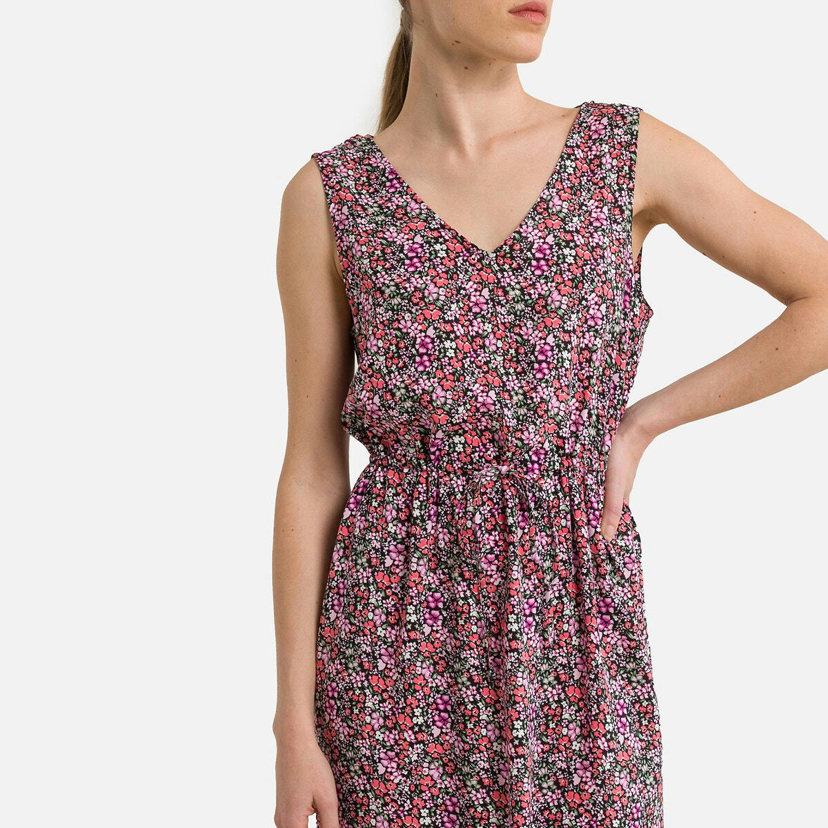 Robe longue imprimée à nouer
