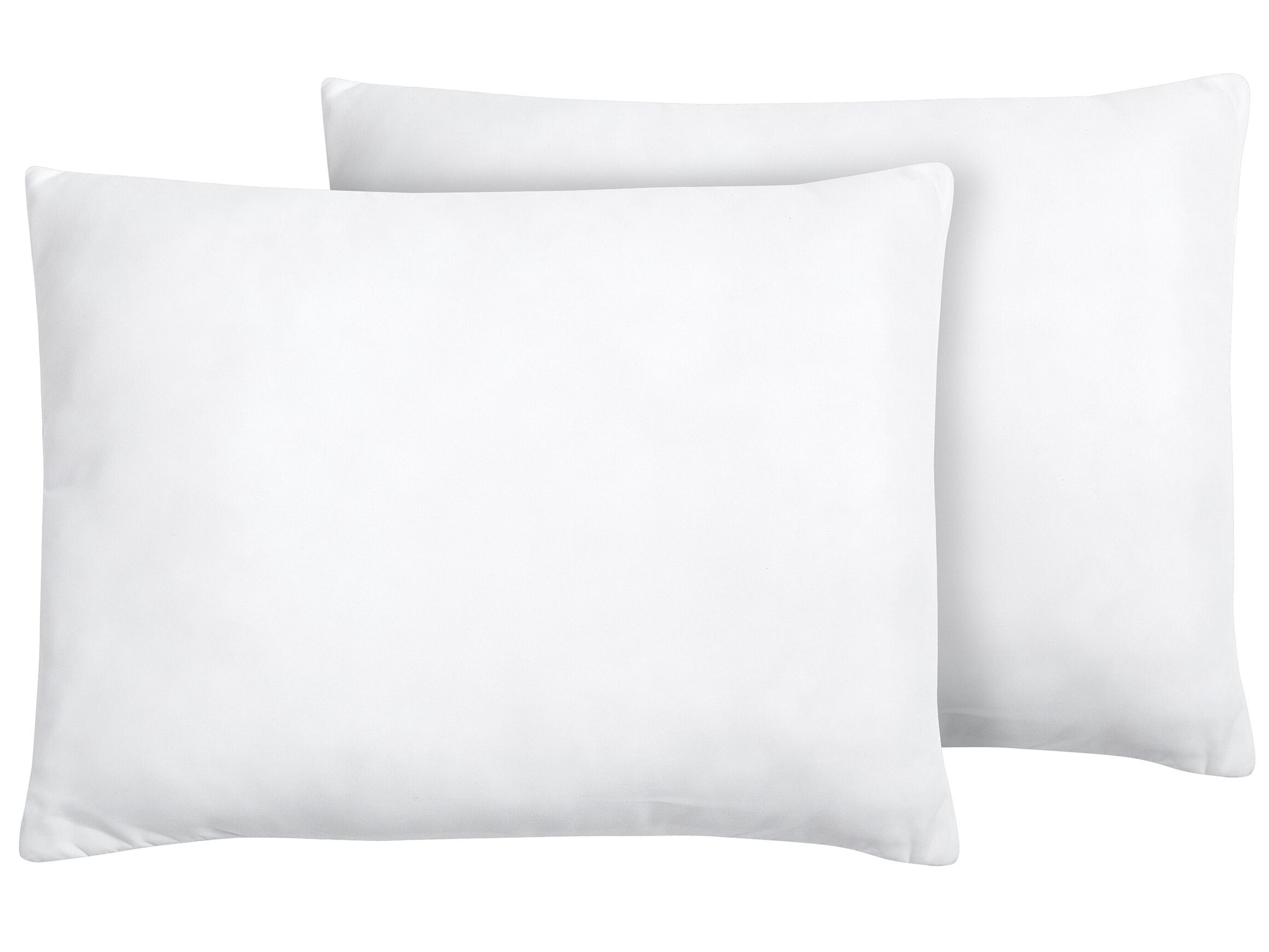 Set of 2 Bed Pillows ERRIGAL Low Microfibre 50 x 60 cm White
