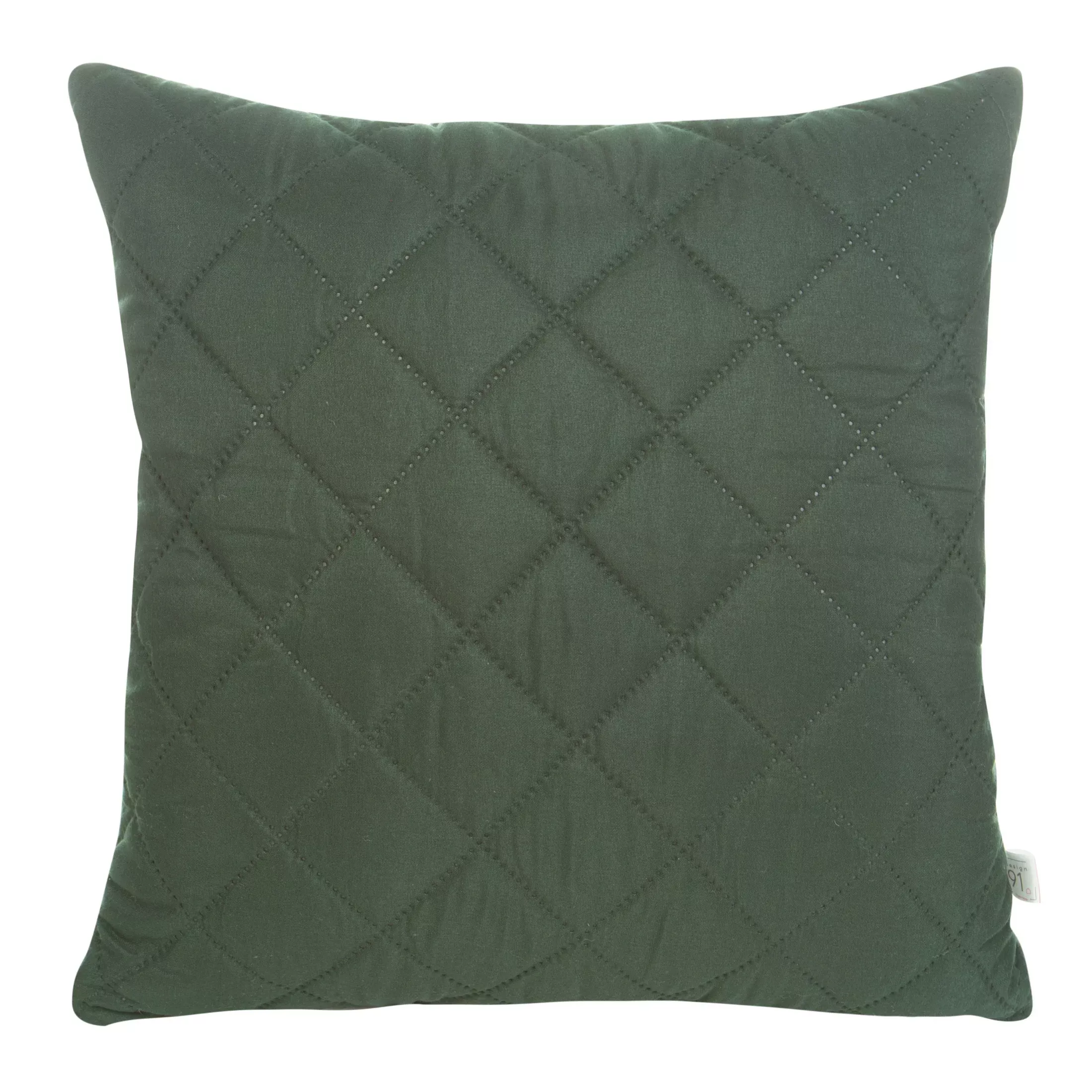 Poszewka na poduszkę 40x40 cm ciemnozielona z geometrycznym wzorem wykonanym techniką hot press ALARA DESIGN 91