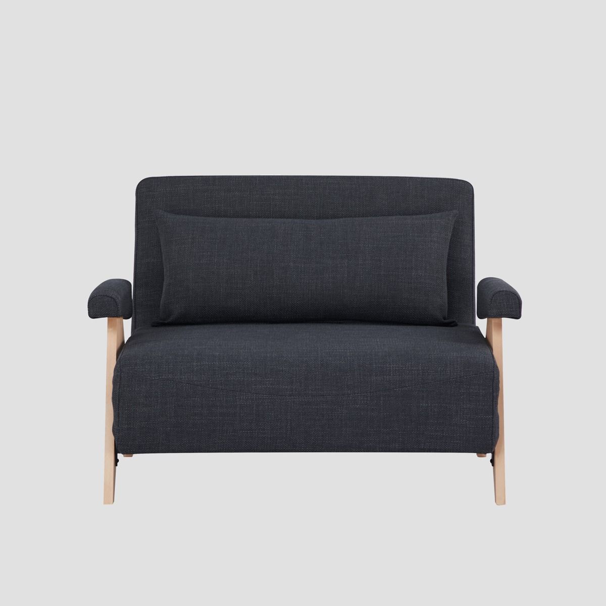 Sofa CALORE 1-osobowa, z funkcją spania ciemnoszara 117x90x82 cm