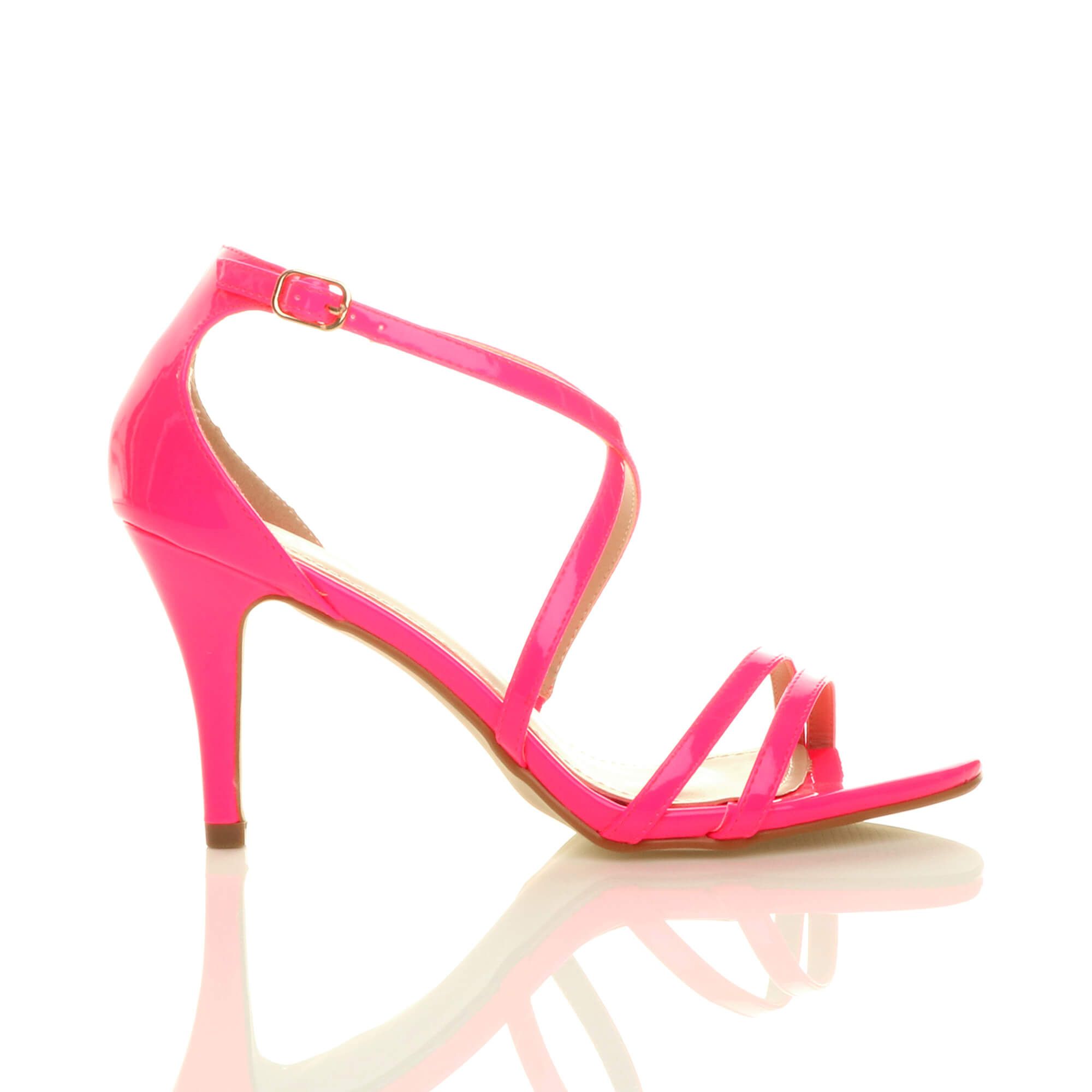 AJVANI Crossed Straps Buckle High Heeled Sandals