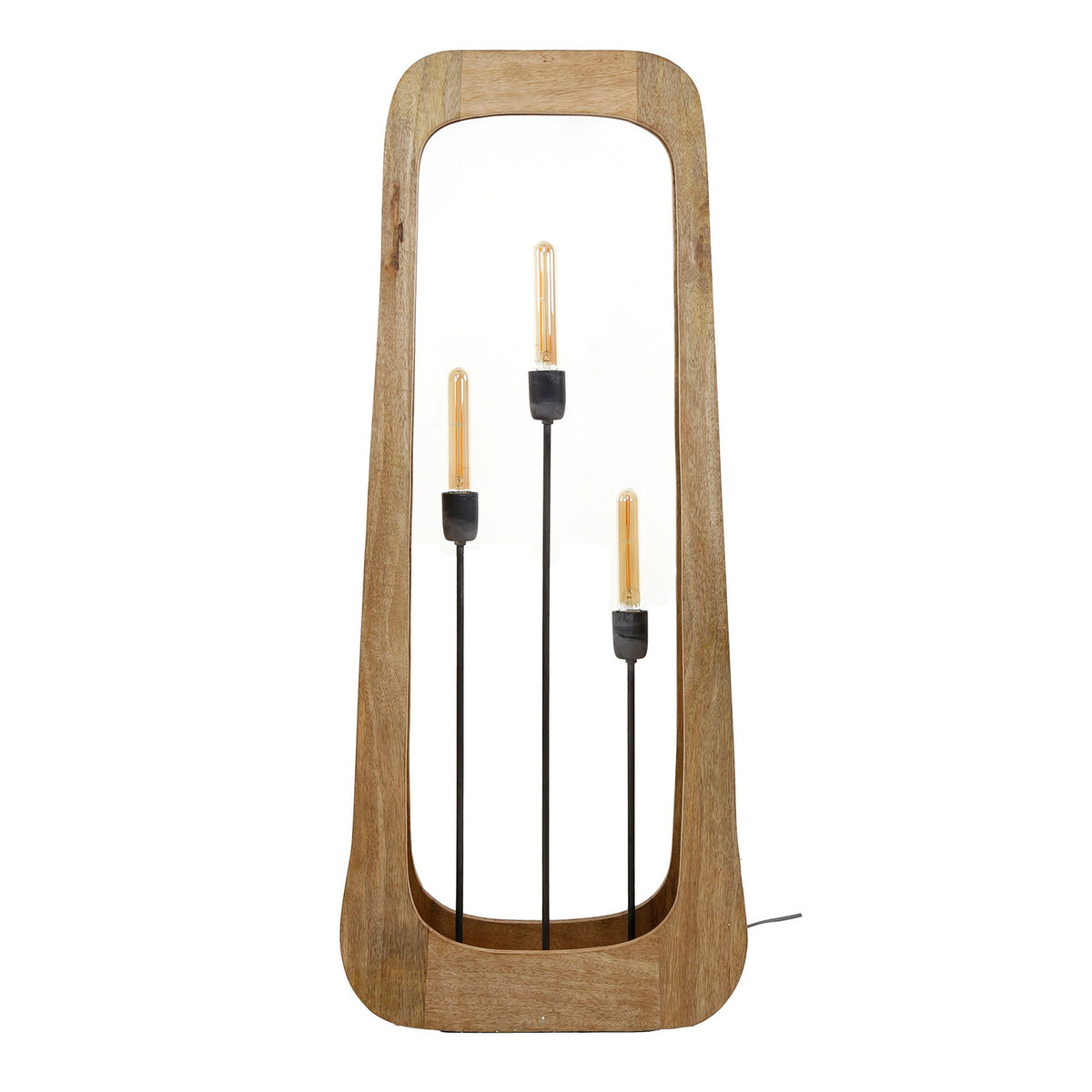 Giga Meubel Vloerlamp Bray - Mangohout Naturel - 3-Lichts - 50x14x120cm