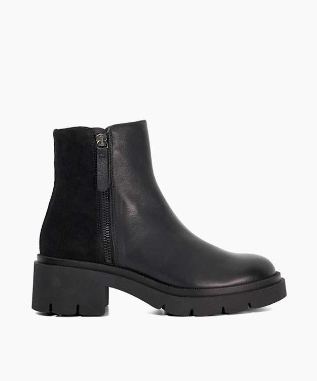 Paving Black - Cleated Sole Ankle Boots