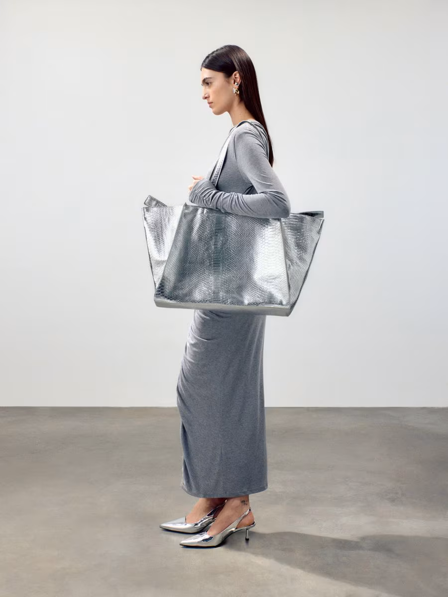 Metallised Faux Leather Bag
