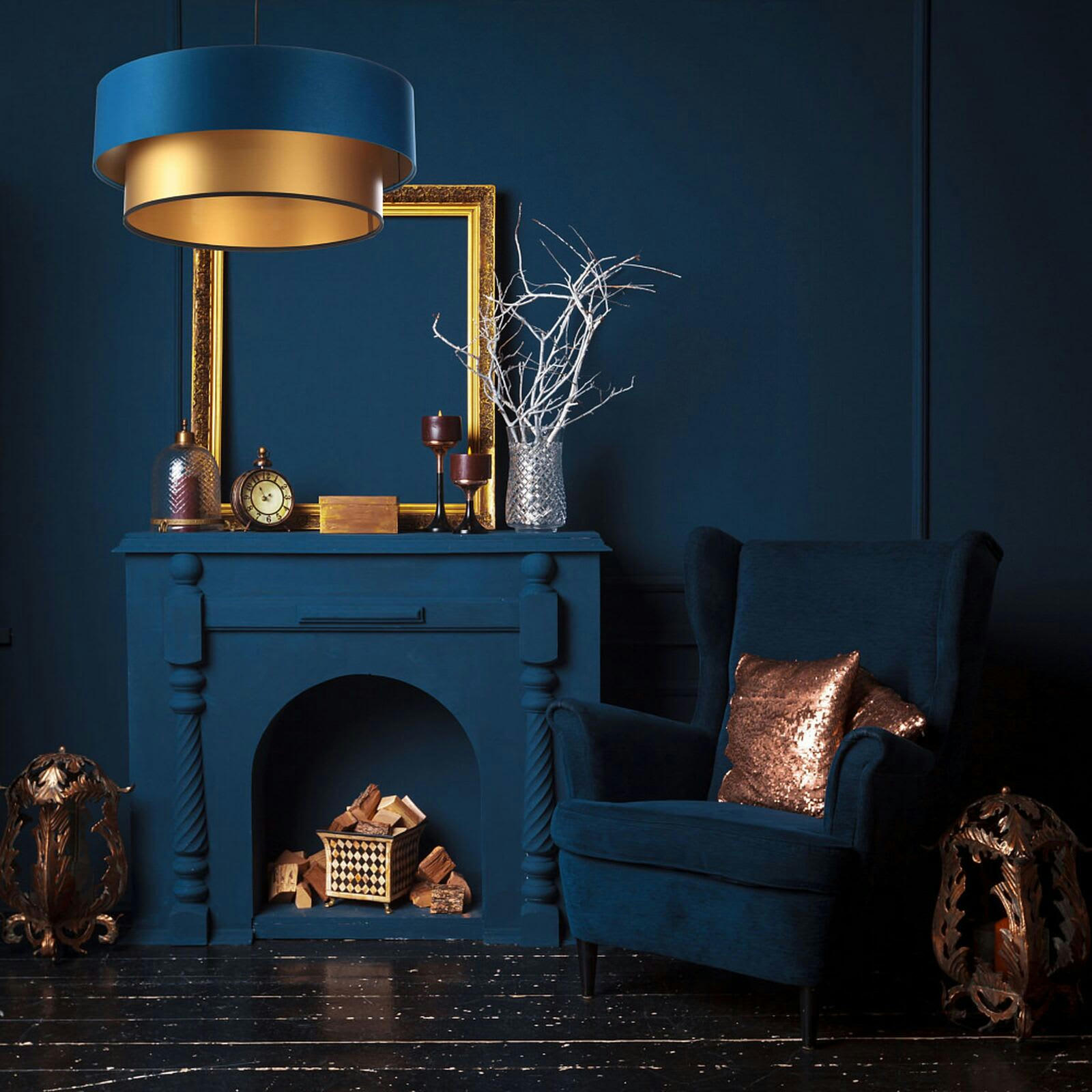 DUO ÉLÉGANT - Suspension Tissu Bleu