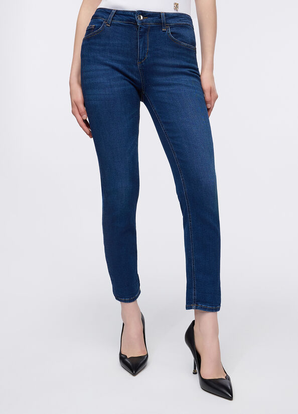 Jeans skinny con risvolto
