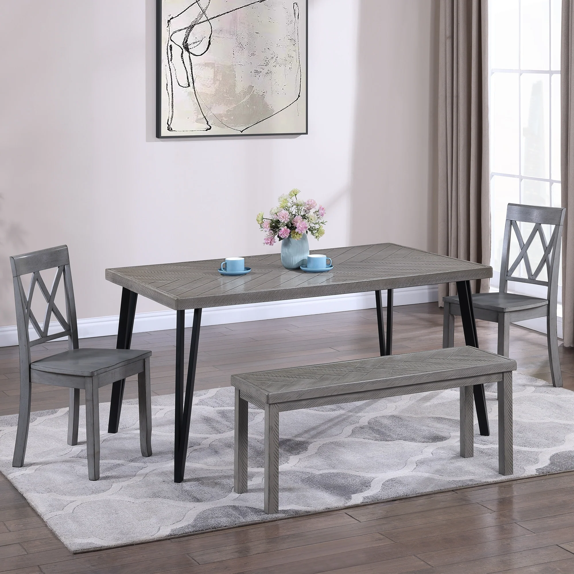 Antique Cross Back Wood Double X-Back Dining Chairs