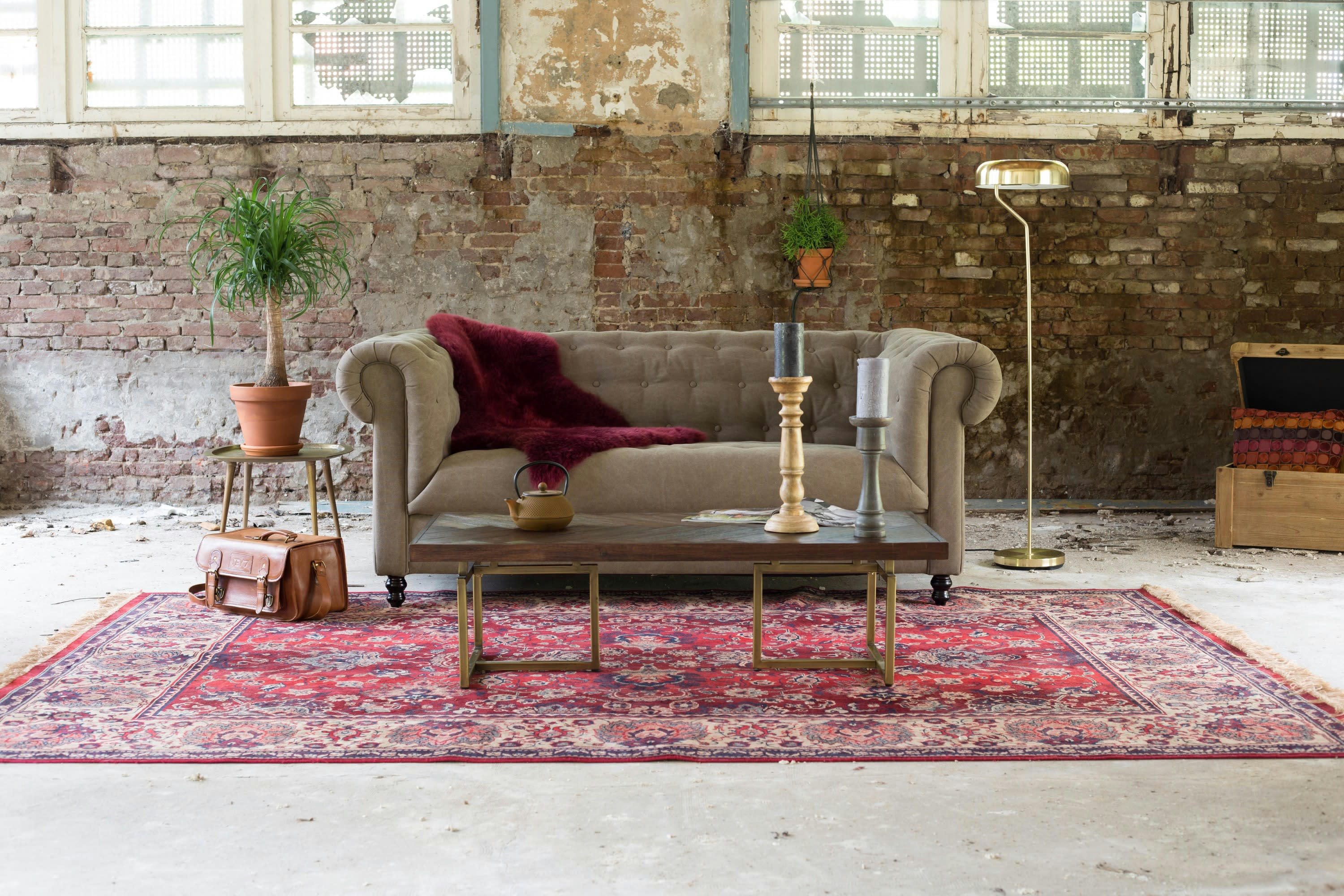 ORIENTAL - Tapis 170x240cm en tissu rouge