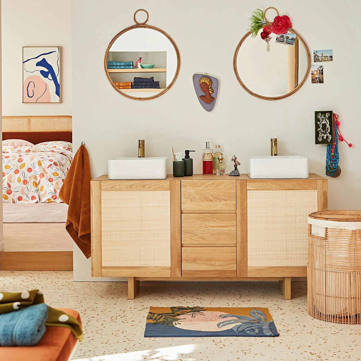Tapis de bain coton tissé, tufté, Crépuscule