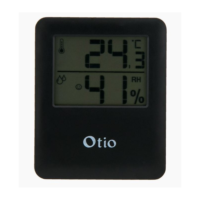 Thermomètre hygromètre magnétique noir OTIO