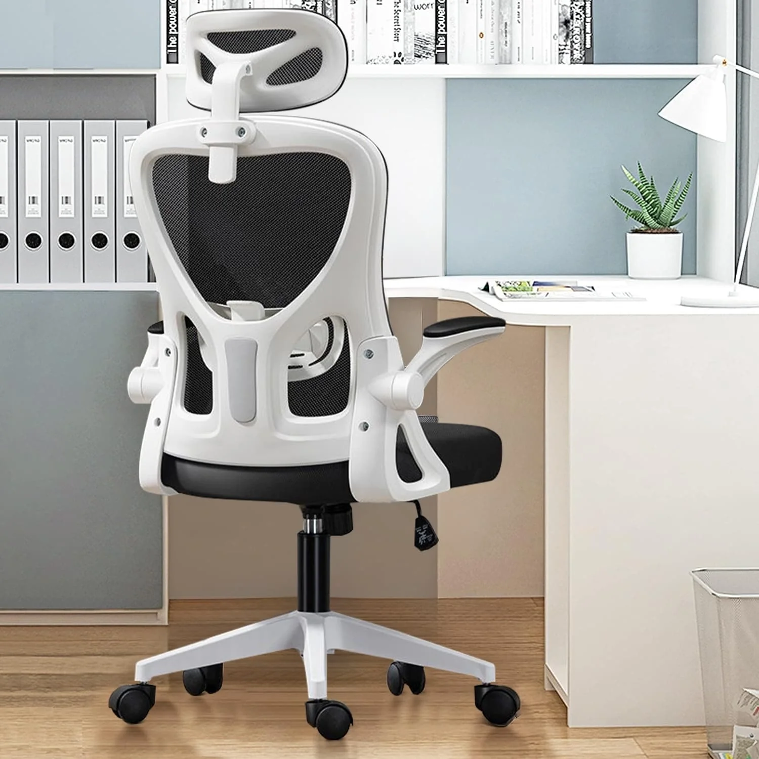 Ergonomic Mesh Office Chair, High Back Desk Chair with Armrests, Lumbar Support, Swivel Computer Task Chair