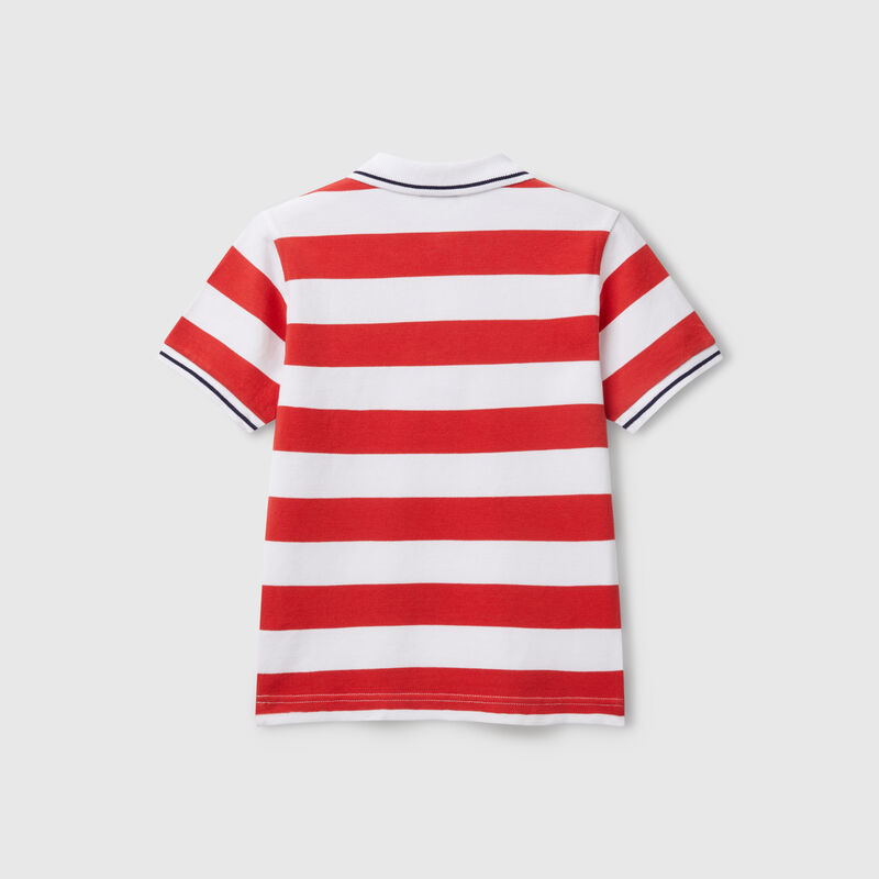 Striped short sleeve polo shirt