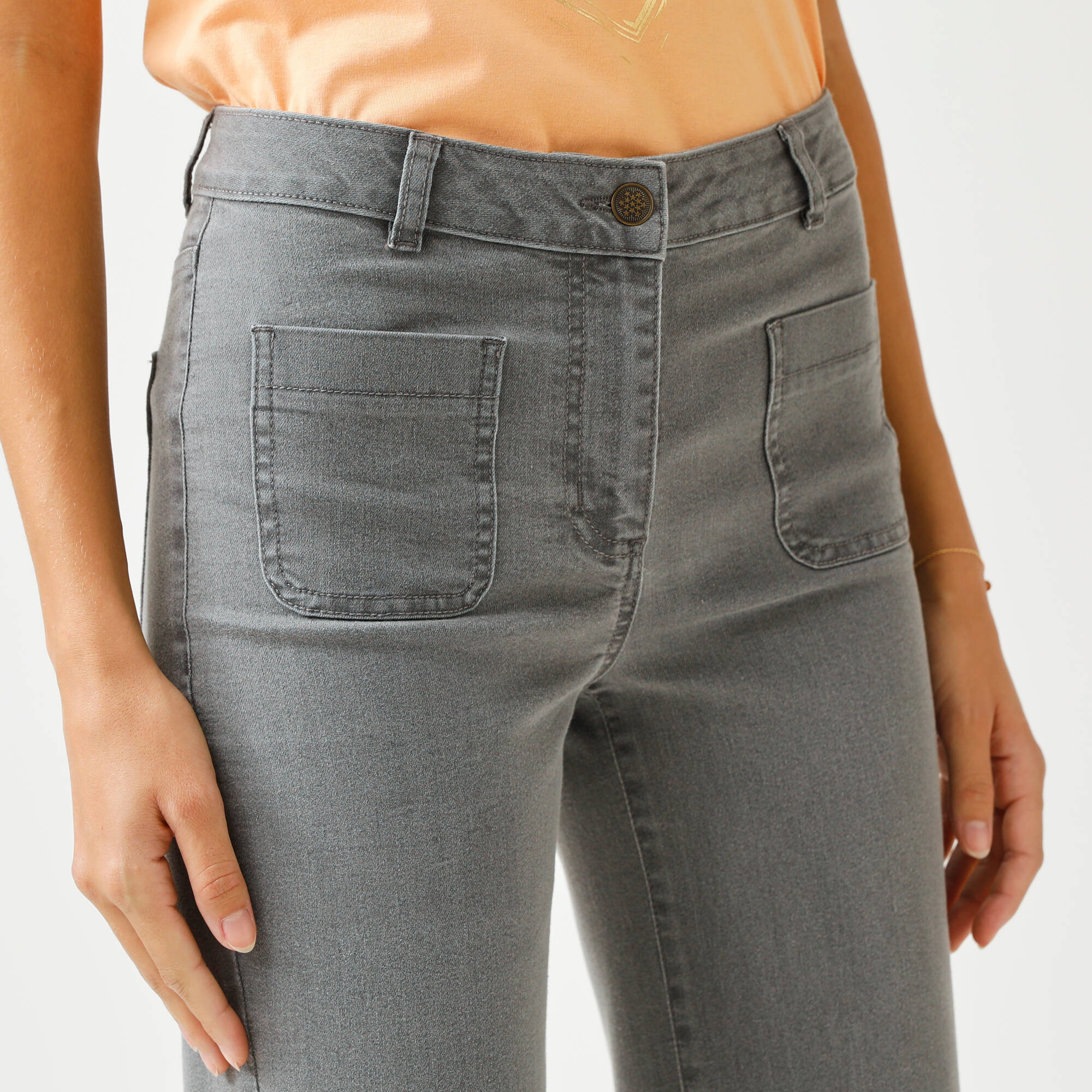 Jean coupe large taille haute, grande stature
