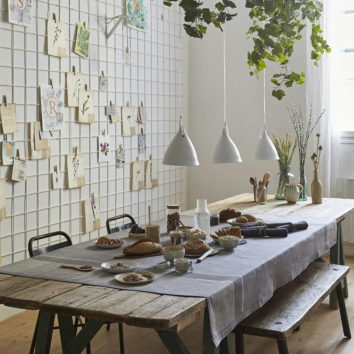 SLOW LIFE - Nappe en coton argile 150 x 150